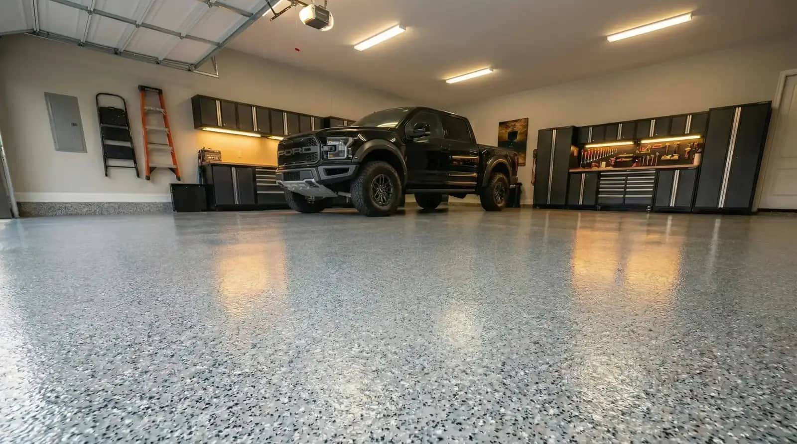 Premium epoxy garage floor